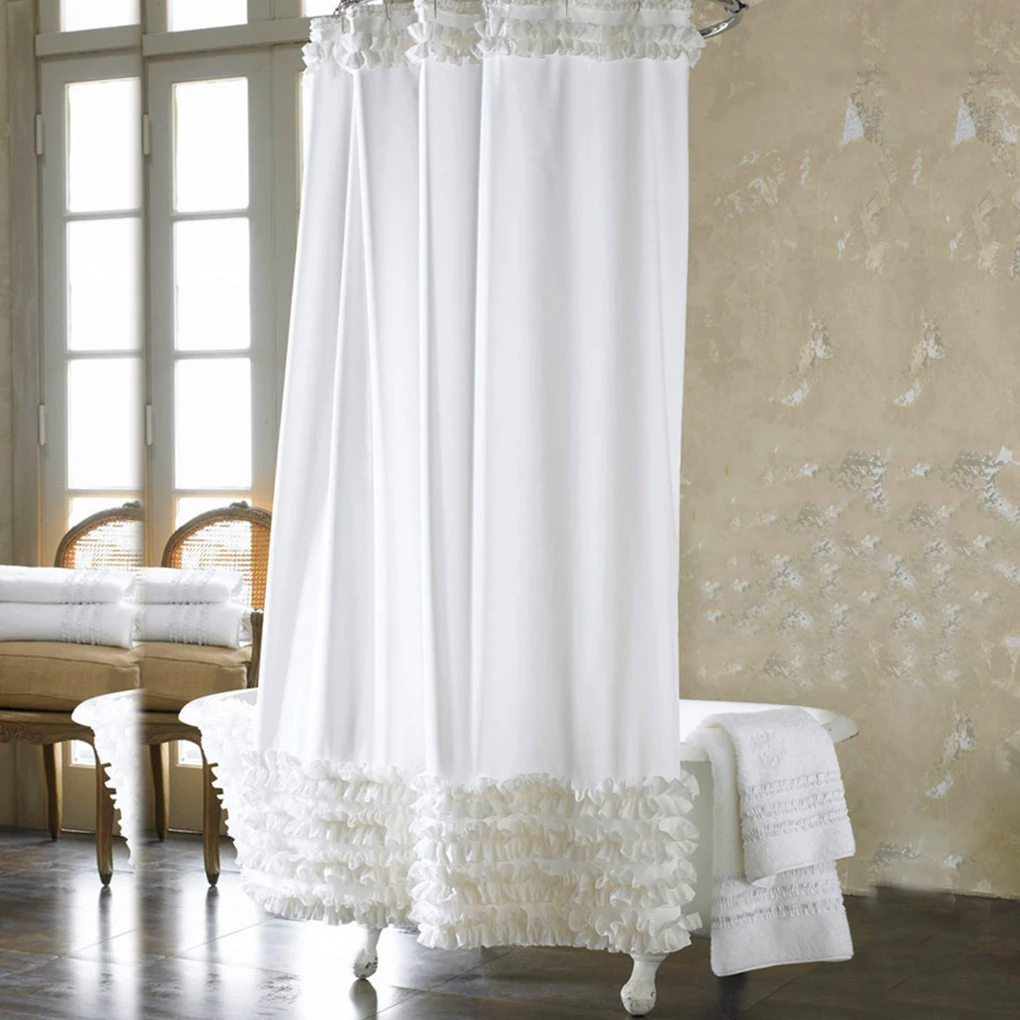 Душевая занавеска с оборками 3 размера|ruffle shower curtain|shower curtainbathroom curtain |