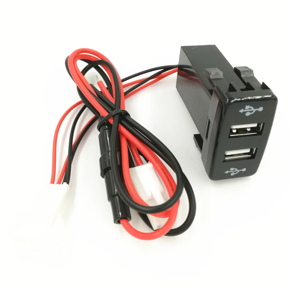 Розетка с двумя USB портами для Toyota VIGO зарядка iPhone MP3 MP4 смартфона планшета ПК GPS (6