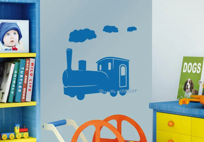 

Отличное украшение для маленького поезда для влюбленных Детские Наклейка на стену в детскую Водонепроницаемый стены Стикеры для детских к...