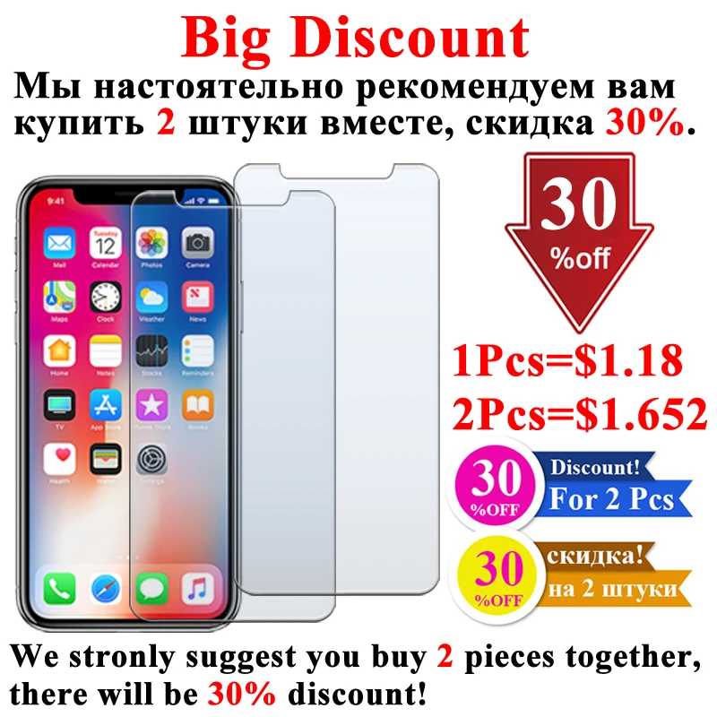 Закаленное стекло для iPhone X Xs защита экрана 7 Plus Aifon 8 пленка Max Armor 10 iPone Xr Защитная