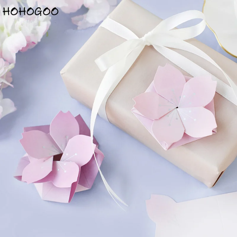 HOHOGOO 3 шт./упак. DIY Cherry Blossom форма свадебные приглашения Творческий складная