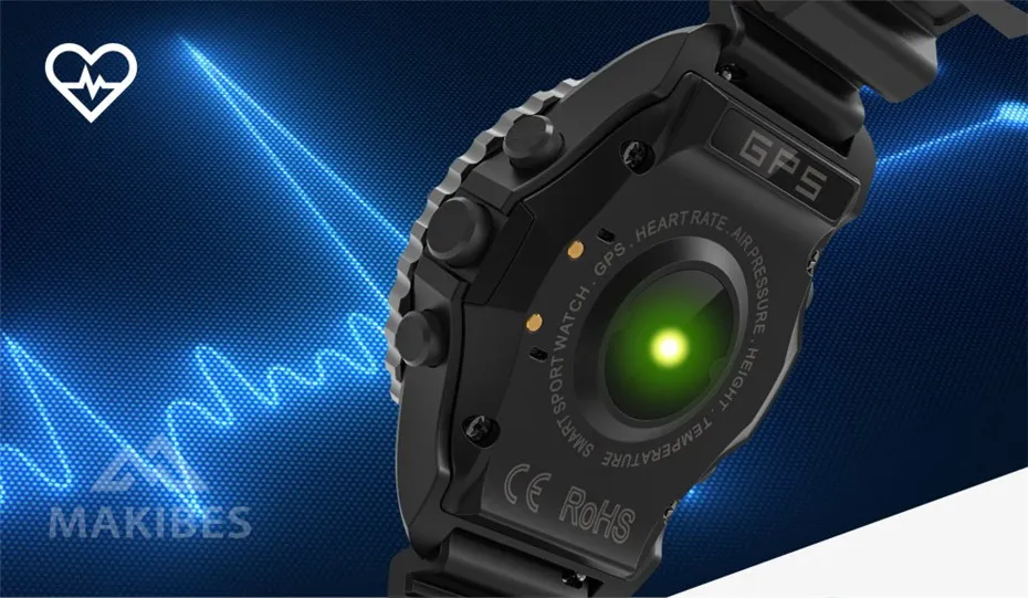 Makibes G07 gps спортивные Смарт-часы Bluetooth IP68 Водонепроницаемый динамический монитор сердечного ритма часы с gps-трекером мужской уличный спортивный часы