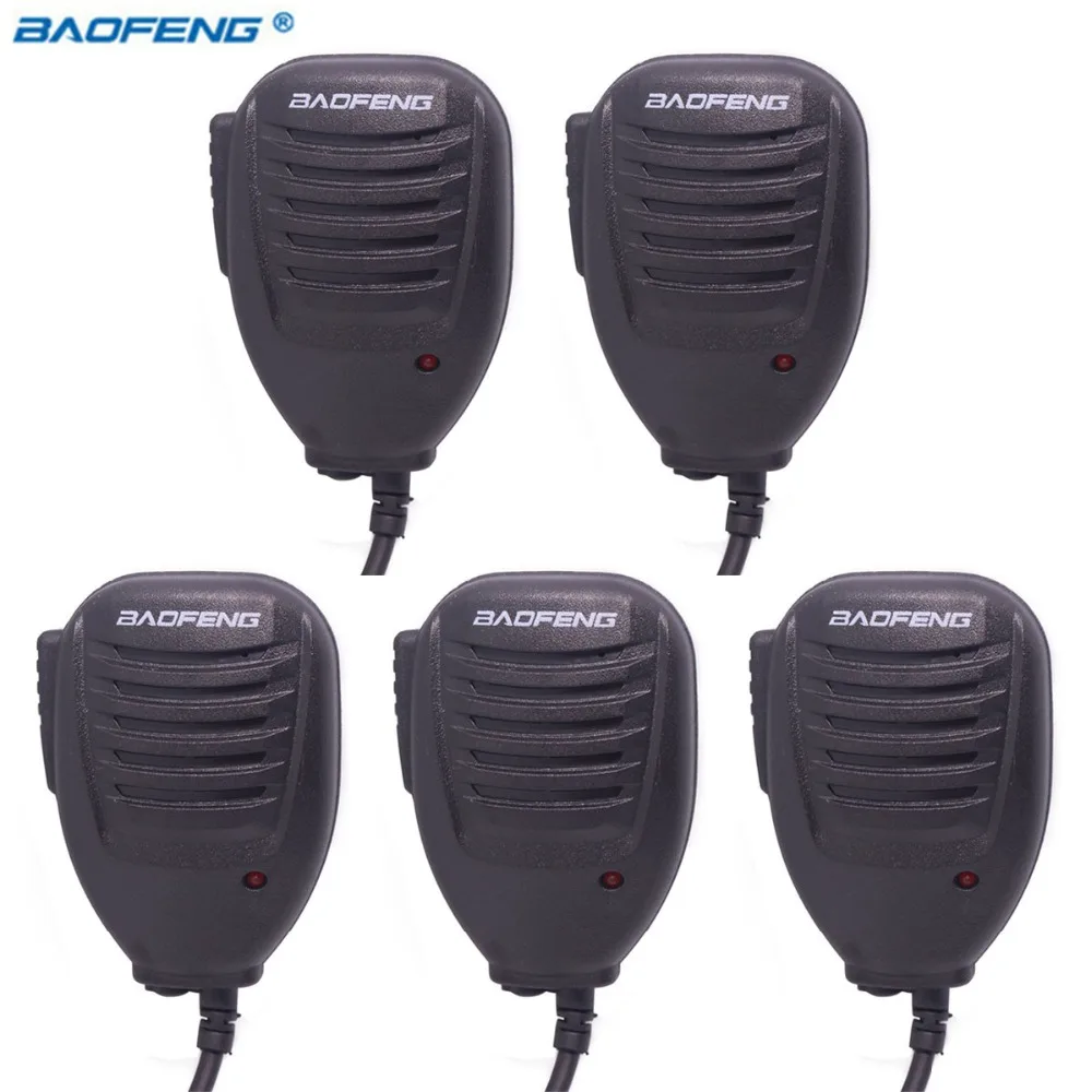 5 шт. Baofeng UV5R ручной микрофон Динамик микрофон для Baofeng Портативный радио UV-5R BF-888S BF-UVB3 плюс иди и болтай Walkie Talkie