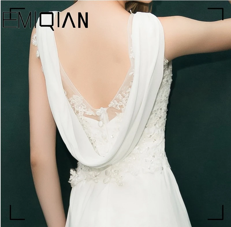 Vestido de noiva винтажные Популярные трапециевидные шифоновые Свадебные платья