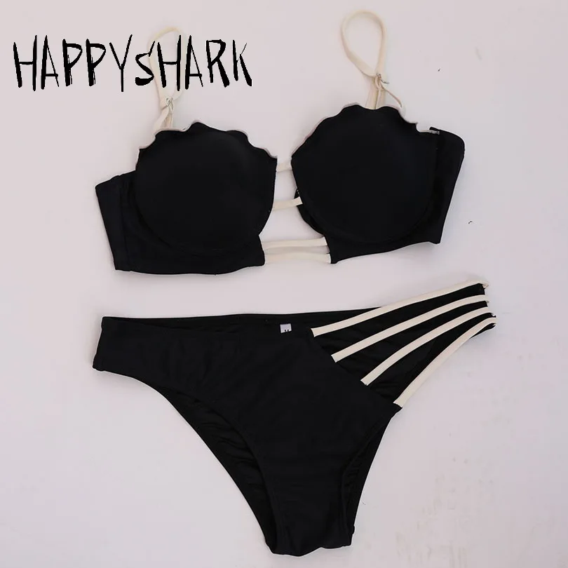 HAPPYSHARK Новинка 2018 года в виде ракушки чашки комплект бикини Sexy бинты выдалбливают