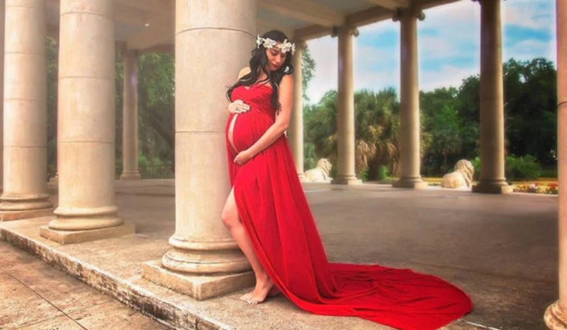 

SMDPPWDBB Maternity Dresses Maternity Photography Props Maxi Dresses Sleeveless White Plus Size Pregnancy Clothes V-Neck