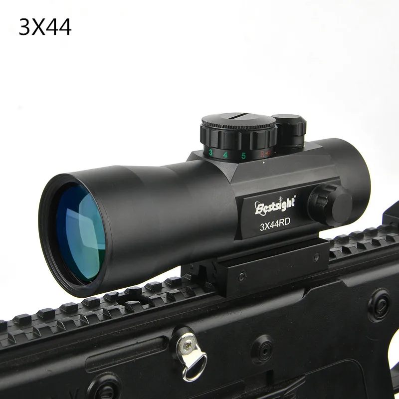 Bestsight 3x44 зеленый красный точечный прицел тактический оптика подходят 11/20 мм рельс прицелы для охоты