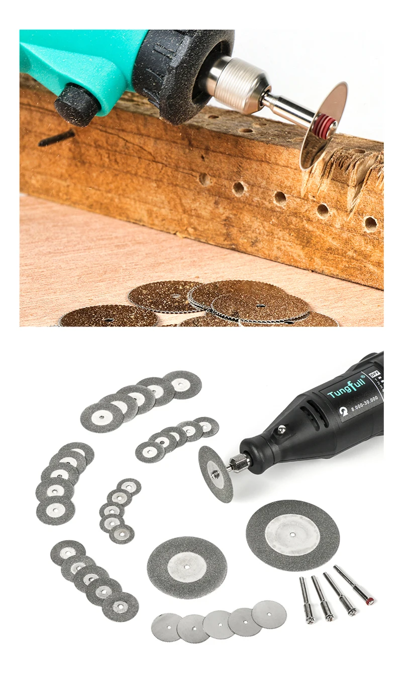 Dremel аксессуары Алмазный шлифовальный круг s Мини дрель аксессуары углеродная кисть, дремель роторный инструмент алмазный диск для камня 38 шт