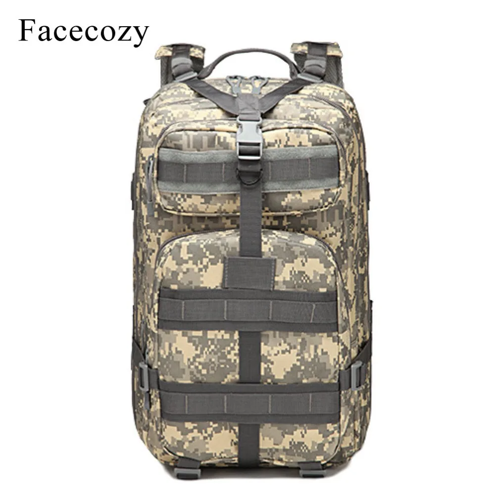 Facecozy Large Military Tactical Backpack Camouflage 1000D Nylon Camping Kit Bag 45L Waterproof Coating Outdoor Sports Rucksack | Спорт и