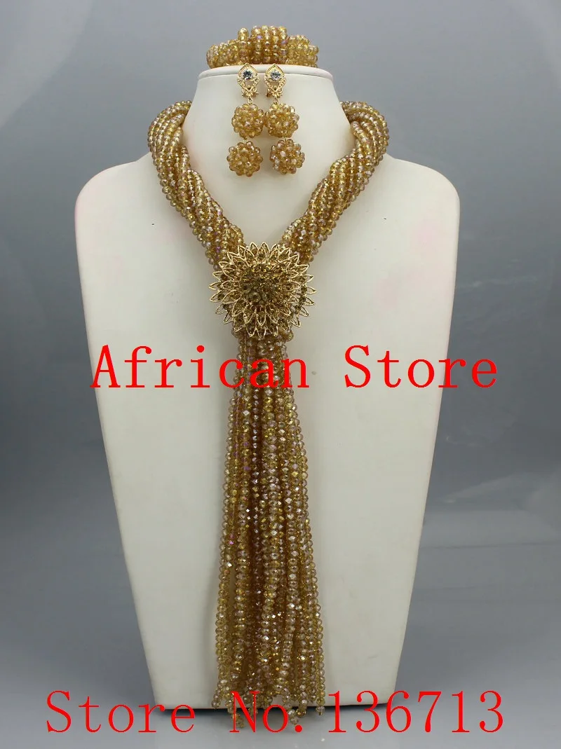 

New year big sale! Classic Orange red blue Nigerian/african beads jewelry set sets in wedding party dinner dress for women R872