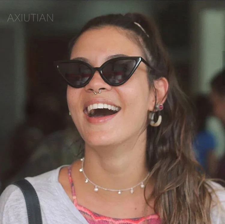 Кошачий глаз солнцезащитные очки Для женщин 2018 роскошные черный ретро женские