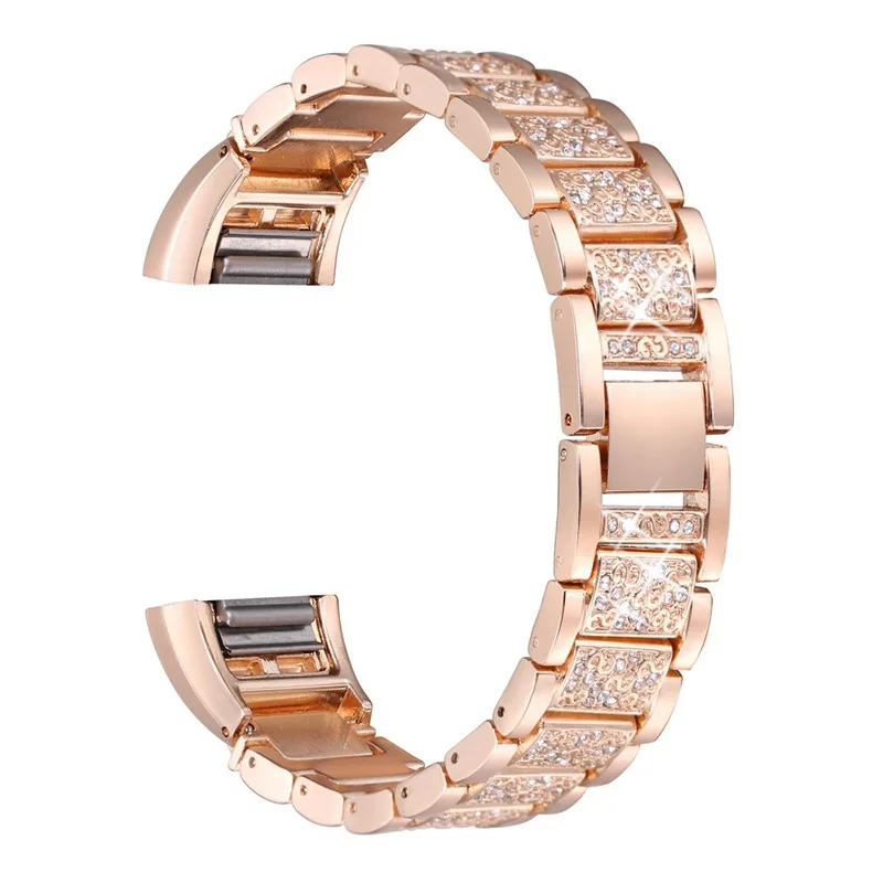 rose gold Высококачественные браслеты для Fitbit charge2, умные ремешки, модные бриллиантовые мужские и женские ремешки для часов - Цвет ремешка: rose gold