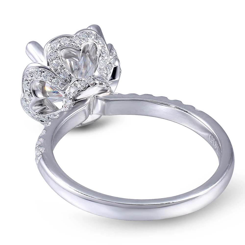 Центр 2 5 карат F бесцветный круглый вырез Moissanite обручальное кольцо набор