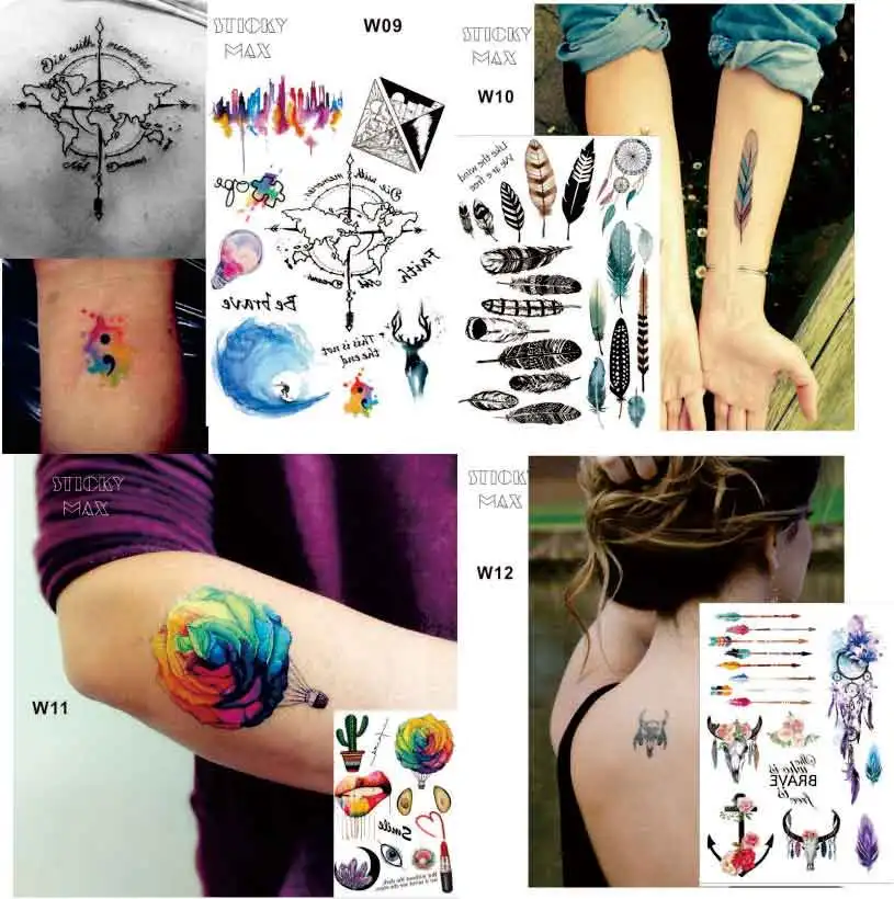 18 шт. на ваш выбор 2017 новейшая Акварельная Геометрическая Флора временная