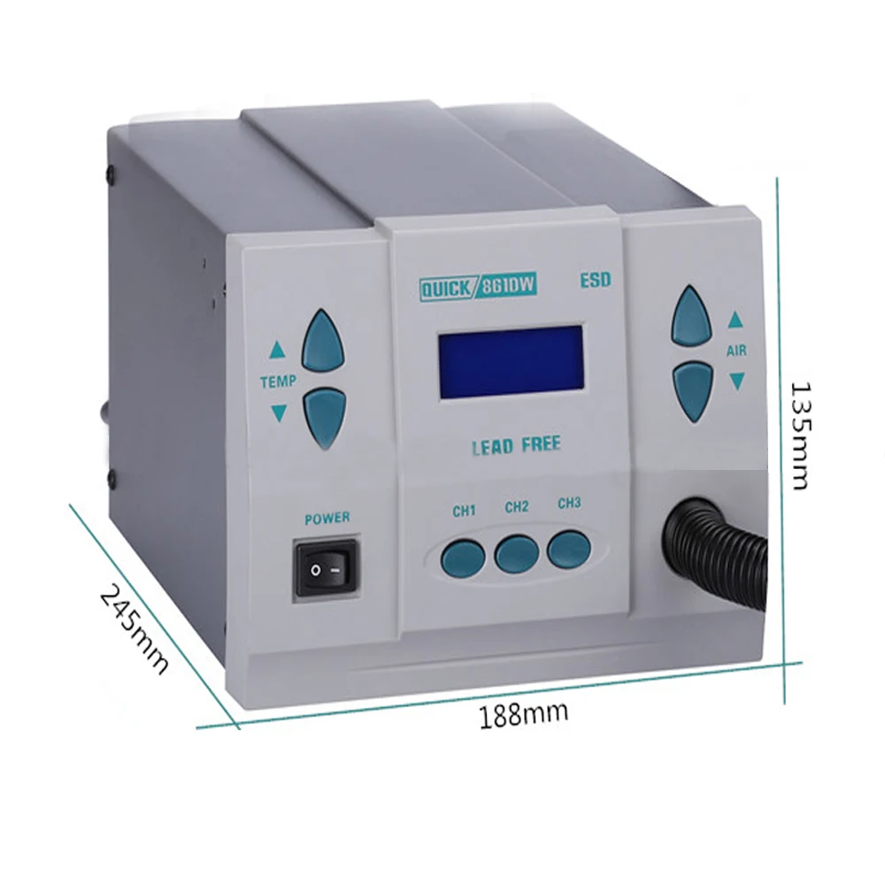 QUICK 861DW наладочная станция горячего воздуха паяльная интеллектуальный цифровой