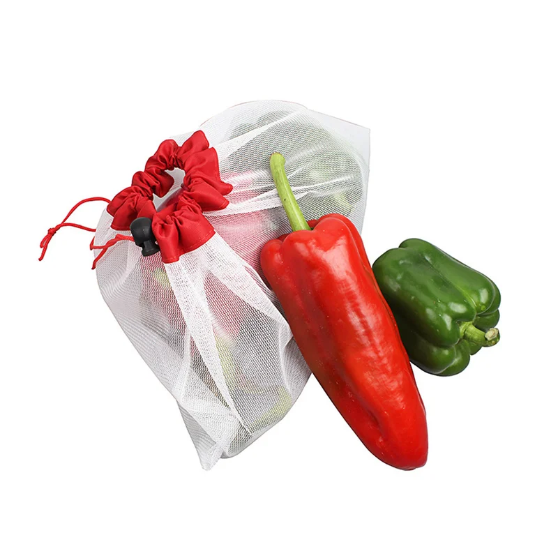Многоразовые сетчатые продуктовые сумки экологически чистые моющиеся мешки для