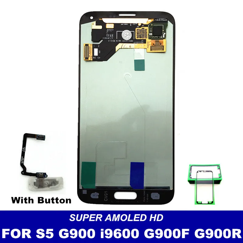 Для Samsung Galaxy S5 SM G900 G900F i9600 G900R G900H G900M Замена ЖК дисплея с закаленным стеклом
