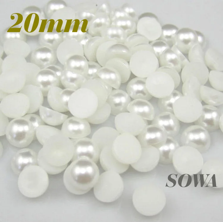 

Полукруглые бусины из АБС-пластика, имитация жемчуга, плоская задняя сторона, скрапбукинг, Белый/цвет слоновой кости, 20 шт./лот, 20 мм