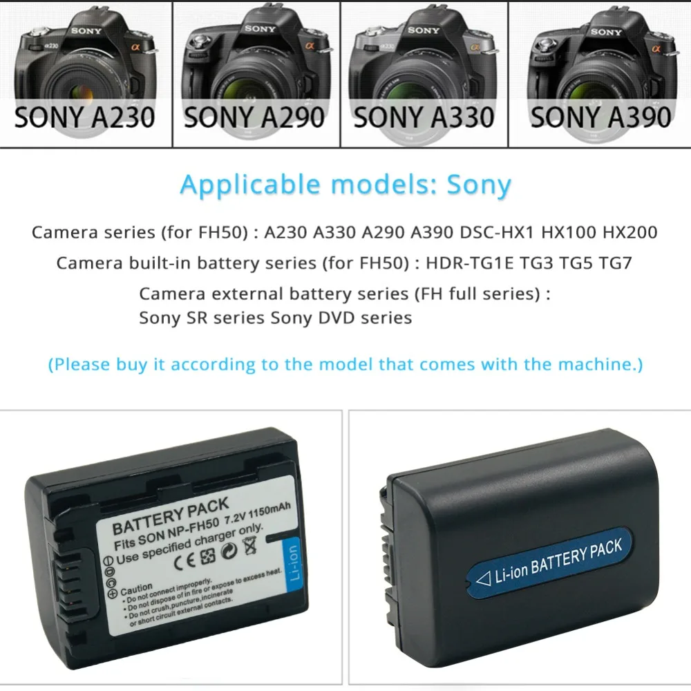 Аккумуляторная батарея для Sony Camera HX100 HX200 A230 A290 A390 DVD103 DVD105 DVD108 7 2 в 1150