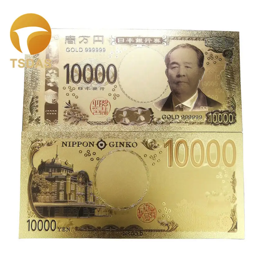 10000 yen Красочные японские позолоченные банкноты 1000 иен золотые банкноты для коллекции бизнес-подарок - Цвет: 10000 yen