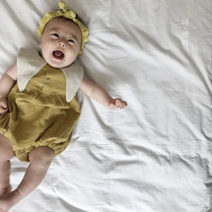 Комбинезоны в Корейском стиле для маленьких мальчиков и девочек льняная детская