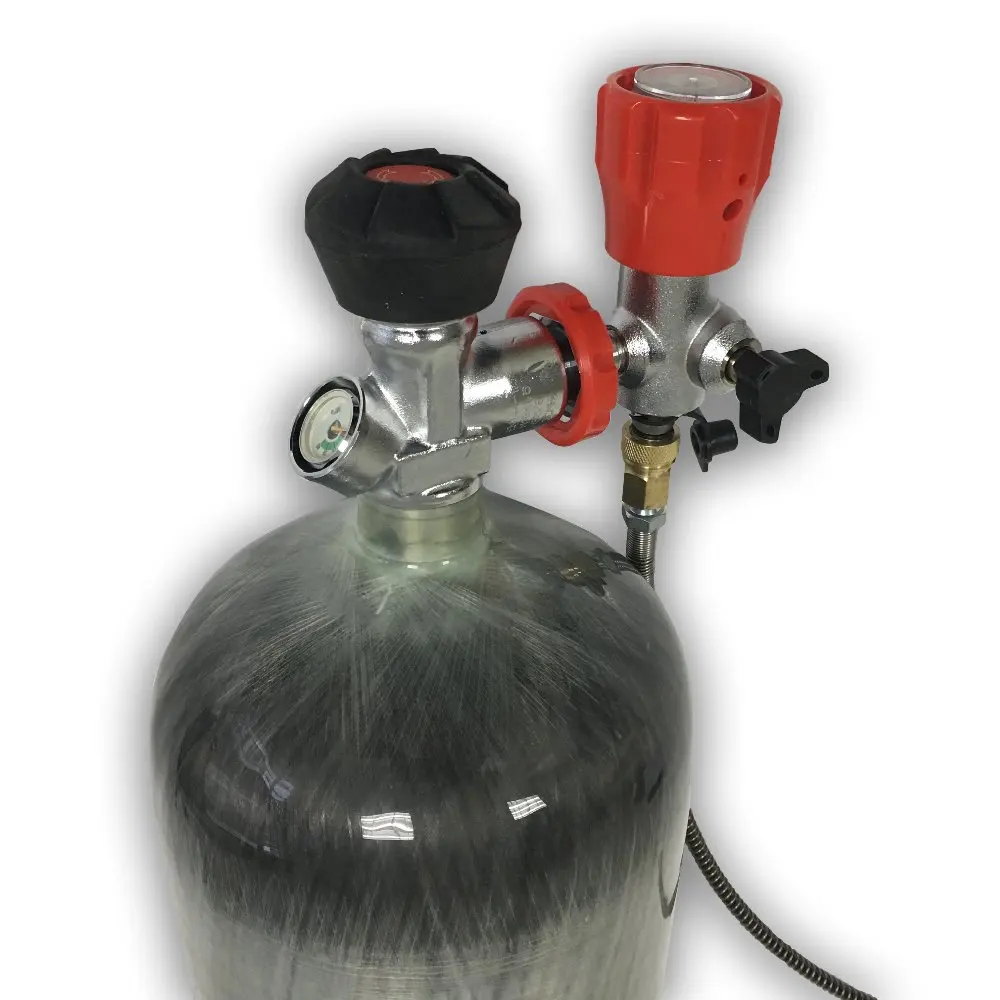 AC109301 diving balloon 9L hpa tank 300bar CE pcp air paintball tank mini scuba carbon fiebr material with din valve ACECARE