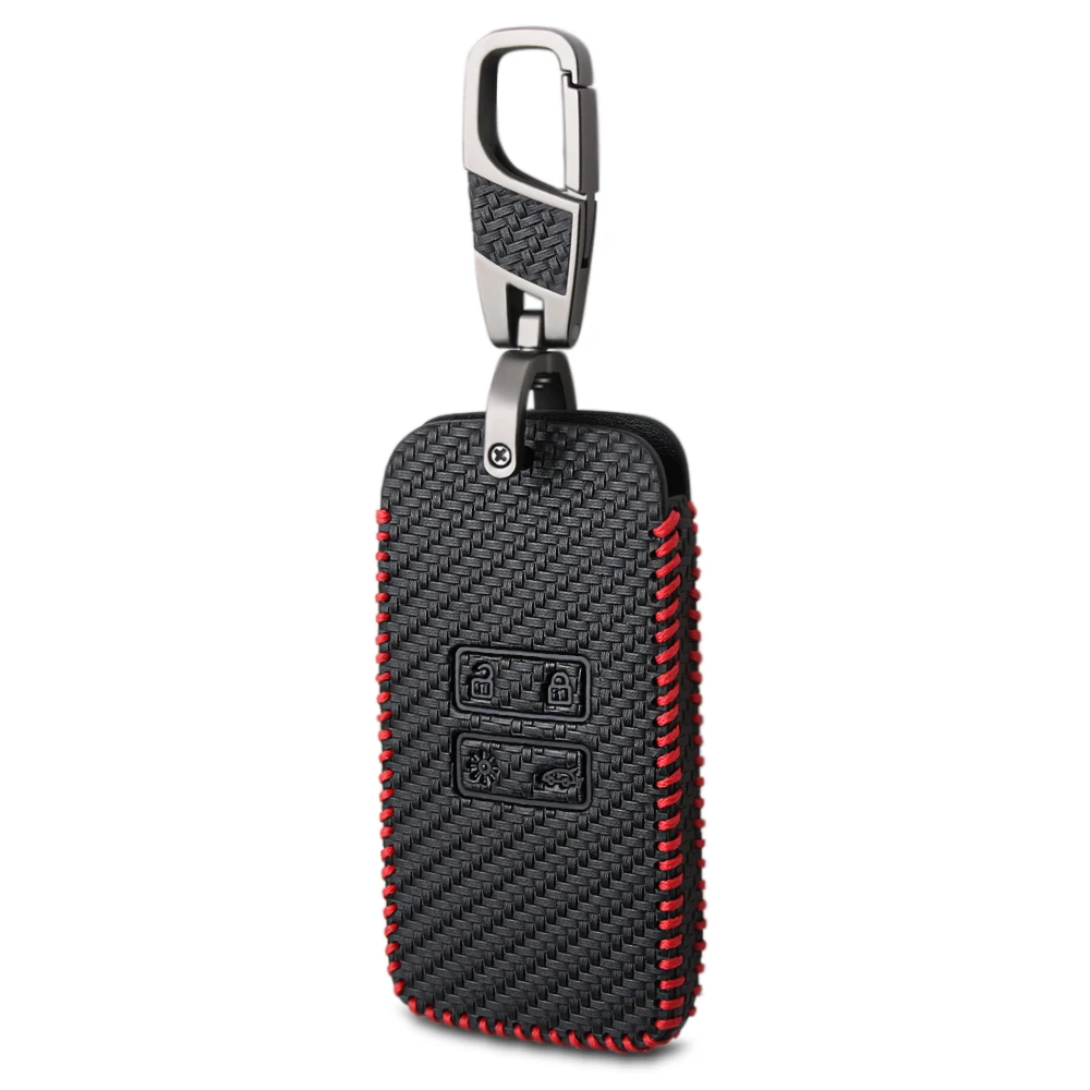 Чехол для Renault Kadjar из углеродного волокна с 4 кнопками натуральной кожи|Футляр