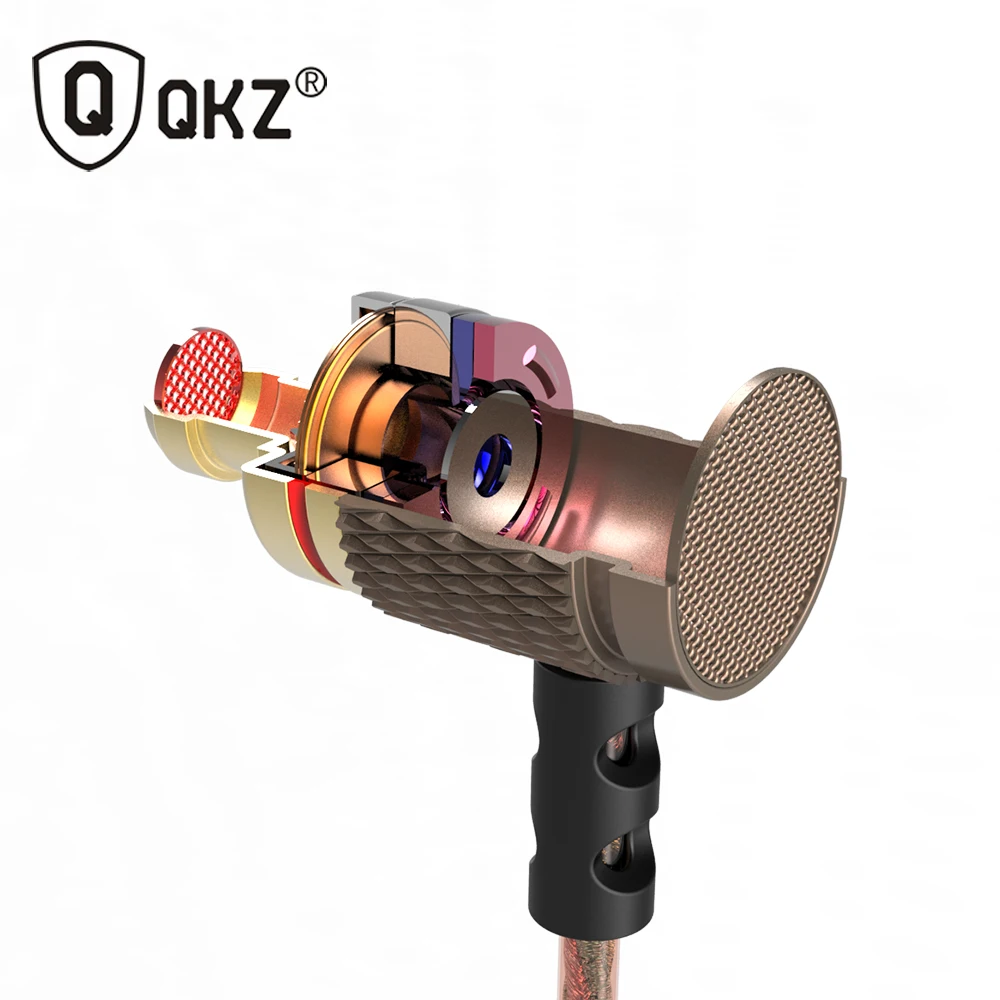 Наушники и гарнитура QKZ ED2 для телефона DJ MP3 проводная металлические музыкальные