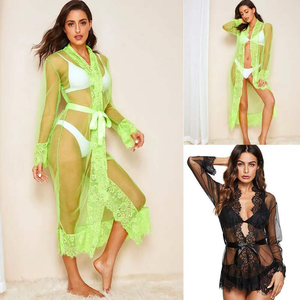 Женское сексуальное нижнее белье Babydolls халат ночное кружевное женское с длинным
