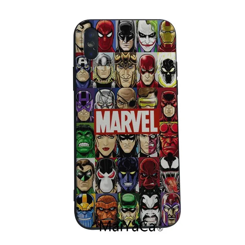 MaiYaCa Marvel супер герой милый мягкий ТПУ чехол для iphone X 8 8plus 7 7plus 6plus 6s 5S SE XS XR XSMAX