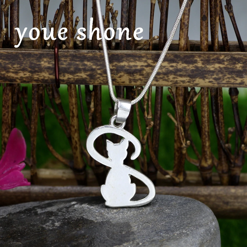 Серебряное ожерелье с котом для домашних животных и кошек из Тайланда|cat necklace|silver
