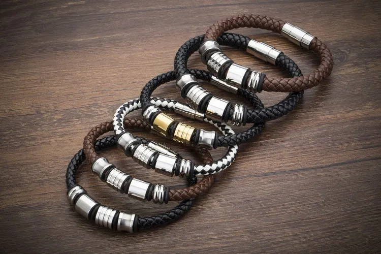 Женский браслет из натуральной кожи винтажный нержавеющей стали 2019|bracelets for|leather