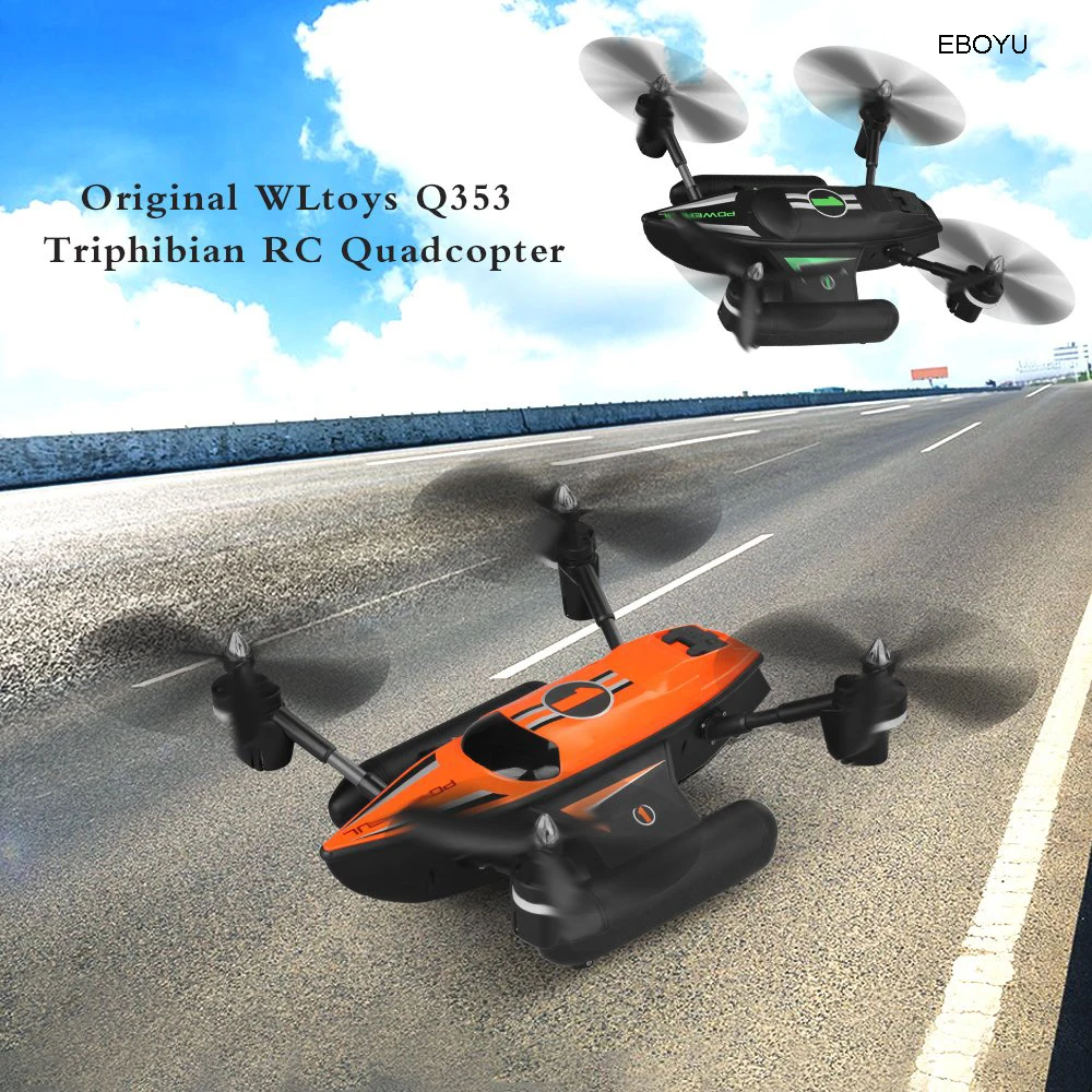 WLToys Q353 Triphibian 2,4G 6-осевой Gyro установка воздушно-грунтовых вод Квадрокоптер с дистанционным управлением Безголовый режим один ключ выключение питания/возврат RTF р/у Дрон
