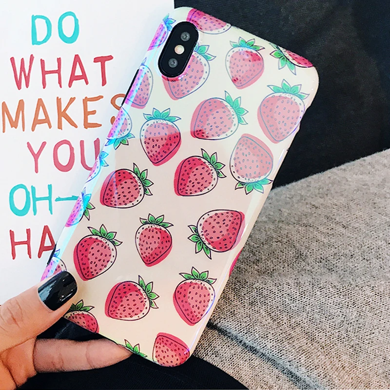 Летние чехлы для телефонов с фруктами iphone X милым рисунком ананас арбуз чехол 6 S 7 8