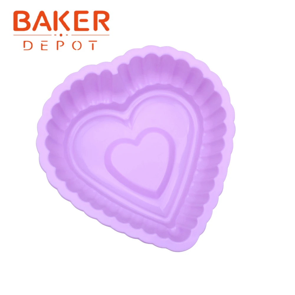 BAKER DEPOT силиконовая форма для большой торт в форме сердца торт Кондитерская выпечка Форма 3D большие торты хлебная выпечка пиццы сковорода diy день рождения