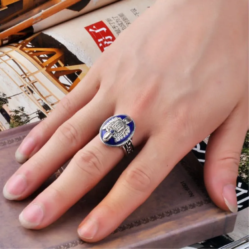Винтажные кольца Stefan 's Finger семейное Крест Кольцо Лазурит эллипс Костюмные для
