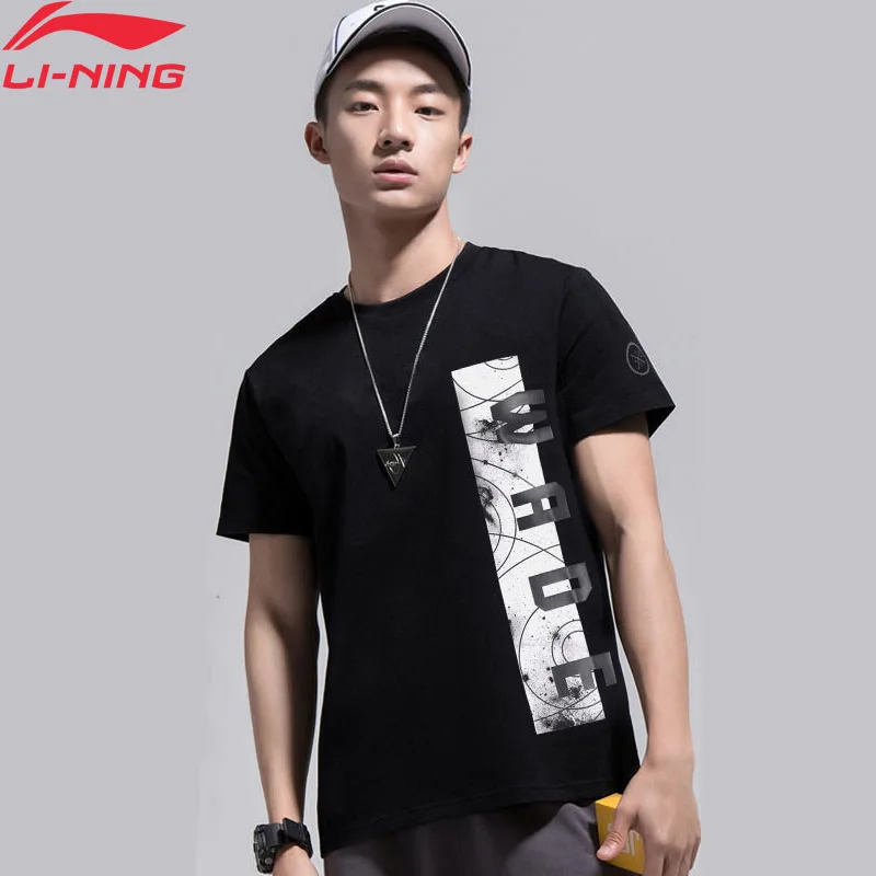 Мужская футболка для фитнеса Li Ning баскетбольная из 100% хлопка с дышащей