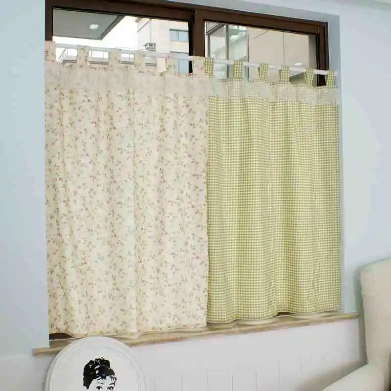 Хелен набор штор в японском стиле клетчатые короткие кружевные кухонные шторы