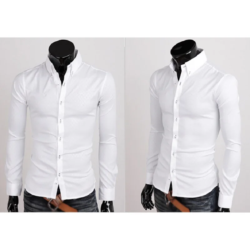 Новинка 2017 года для мужчин рубашка повседневное Slim Fit s Мужская классическая