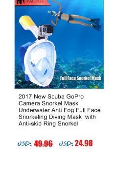 Новая маска для подводного плавания для GoPro, маска для подводного плавания, анти-туман, маска для подводного плавания с противоскользящим кольцом, трубка