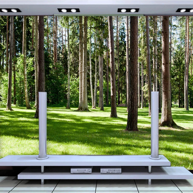 

Настенные 3D-обои на заказ, Настенные обои с изображением лесного пейзажа, фона для телевизора, для гостиной, спальни, домашний декор, 3d-пейза...