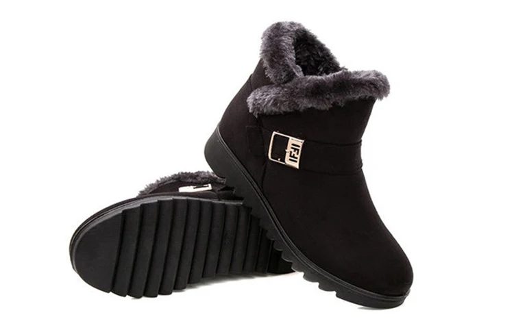 ZYYZYM Women Winter Boots Ankle Snow Boots Women Middle and Old Age Light Plush Keep Warm Cotton Shoes Woman Zapatos De Mujer