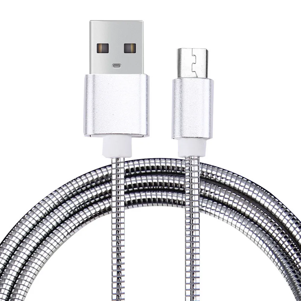 EPULA Micro USB кабель 2A мягкий металлический шланг для передачи данных и синхронизации