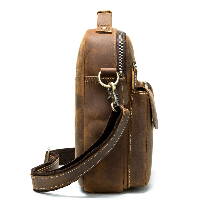 WESTAL men's shoulder/crossbody bags genuine leather messenger bag men’s shoulder bag for men handbag flap zipper vintage bags