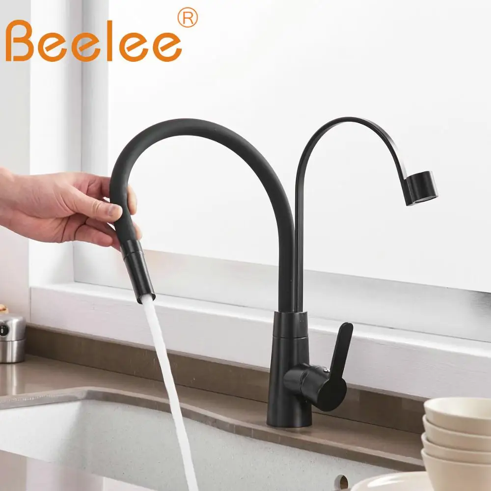Beelee смесители для кухни 360 Поворотный смеситель раковины кран с выдвижным