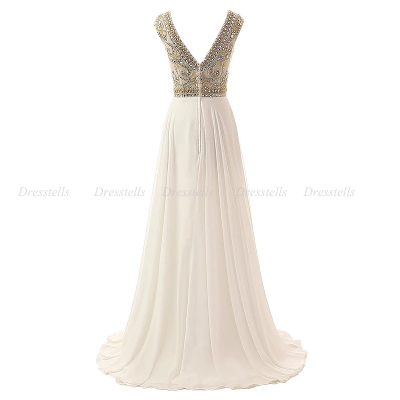 Dresstells Custom Made O-neck Cap Sleeves Beading A-line Long Prom Dress Evening Formal Vestidos | Свадьбы и торжества
