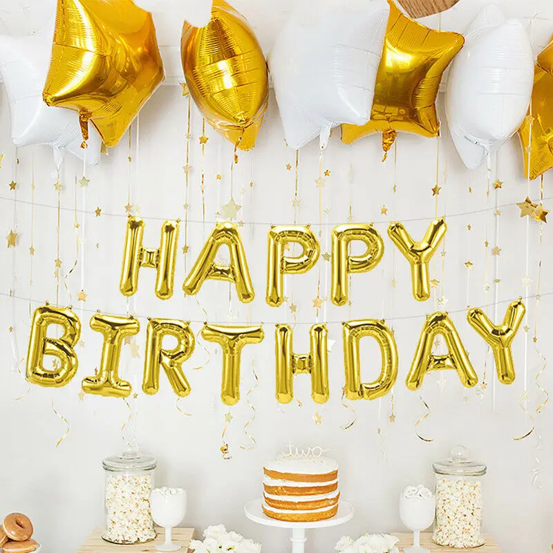 16 дюймов буквы фольгированные шары С Днем Рождения HAPPY День рождения украшения