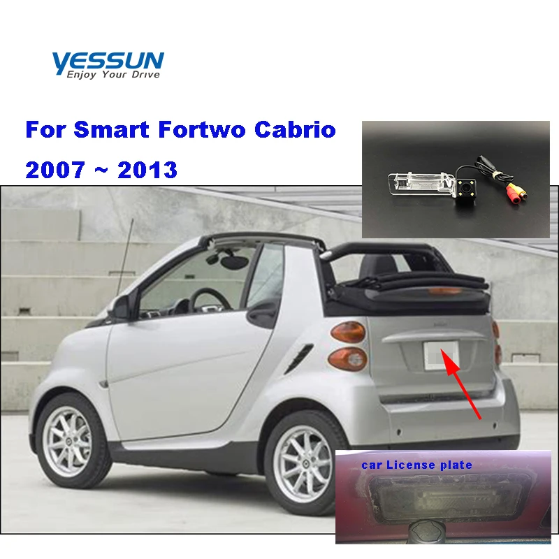 Yessun HD CCD Ночное Видение автомобиль заднего вида Реверсивный для Smart Fortwo Cabrio 2007 ~