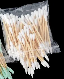 Белый 100pcs/ Pack Double Head Cotton Swab Women Makeup Cotton Buds Tip For Medical Wood Sticks Nose Ears Cleaning Tools - Цвет: Белый