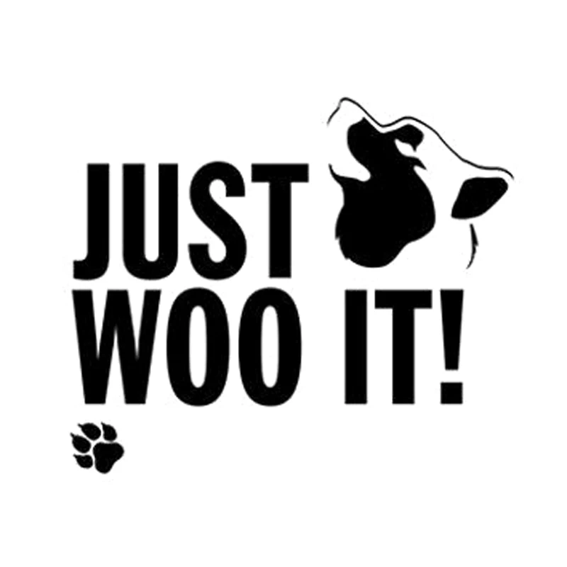 Виниловая наклейка с надписью Just Woo It Dog Paw 30 см 6z 0012|Наклейки на автомобиль| |